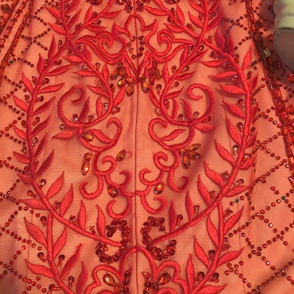 Gorgeous Red Beaded & Sequin Dress - Picture 3 of 12